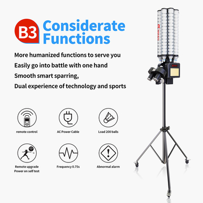 2025 SIBOASI B3 Badminton Shuttlecock Feeder Machine Smart Badminton Shooting Machine per l'allenamento