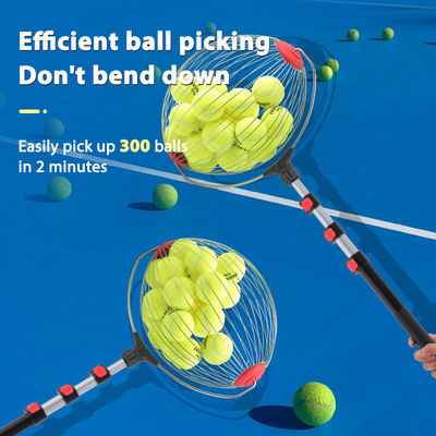 Raccogliballe da tennis portatile con ruote, secchio raccogli-palline da pickleball con gancio, strumento organizzatore per campo