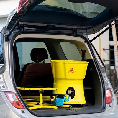 macchina d'alimentazione di tennis giallo 80W, Mini Tennis Ball Server Speed regolabile