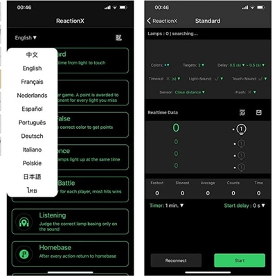 Luce multifunzionale di addestramento di reazione di forma fisica di controllo di APP WiFi